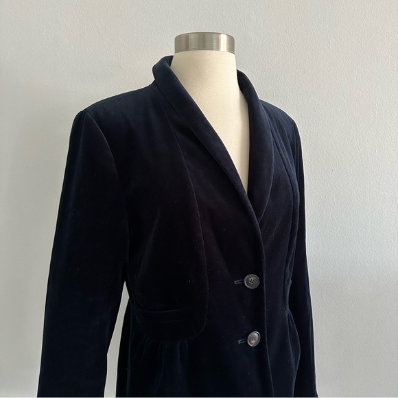 J. Crew Deep Blue Velvet Blazer Jacket Sz 8 - Picture 2 of 7